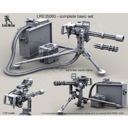 M134D Minigun on M3 tripod with early/late barrel clamp (with/without flash supressor) and 3000 Round Vehicle Magazine with Booster Assembly and SLAB battery