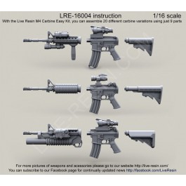 US Army M4 carbine Easy Kit, you can assemble 20 different carbine variations using just 9 parts, 1/16 scale