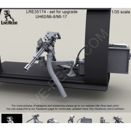 UH60/Mi-8/MI-17 Cargo Door M134D Mount. For Academy 2201 1/35 MH-60G Pave Hawk, Academy 2217 1/35 MH-60L Black Hawk Direct Action Penetrator (DAP), Trumpeter 5102 1/35 Mi-8MT/Mi-17 models