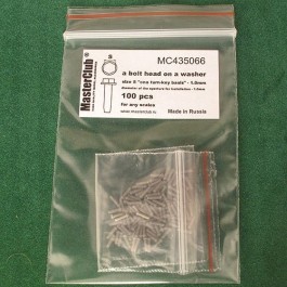 a bolt head on a washer, size S "on a turn-key basis" - 1.0mm; diameter of the aperture for installation-1.0mm;  100 pcs.