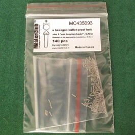  a hexagon bullet-proof bolt head, size S "on a turn-key basis" - 0.7mm; diameter of the aperture for installation-0.6mm;  140 pcs.
