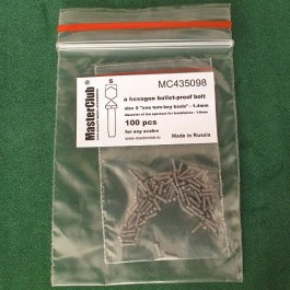  a hexagon bullet-proof bolt head, size S "on a turn-key basis" - 1.4mm; diameter of the aperture for installation-1.0mm;  100 pcs.