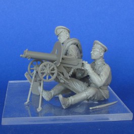The Russian soldiers with Maxim machine gun  WWI (2figires+Maxim machine gun)
