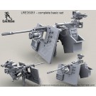 M2 Browning .50 Caliber Machine Gun on MK93 Machine Gun Mount with heavy pedestal, Bearing Sleeve Extension and S.A.G. (Save-A-Gunner) armour shield (window variant) and Surefire HellFighter Mount barrel bracket, Surefire HellFighter Heavy Gun Weapon Ligh