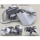 M134D Minigun with picatinny top rail on high adjustable pedestal and cute GPK armour shield with late barrel clamp (slotted flash supressor) and 3000 Round Vehicle Magazine with Booster Assembly and SLAB battery