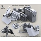 M134D Minigun with M89A Surefire HellFighter Mount Assembly on Bearing Sleeve pedestal, Bearing Sleeve Extension and cute GPK armour shield (window variant) with late barrel clamp and 3000 Round Vehicle Magazine with Booster Assembly and SLAB battery