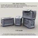 WWII US Army .50 M2 Ammunition Ammo Box opened for 1/16 scale tanks: Tamiya - 56016 M26 Pershing T26E,  56014 M4 Sherman, 56032 M51 Super Sherman; Heng Long - M4A3 Sherman, M41A3 Walker Bulldog, 1/16 scale