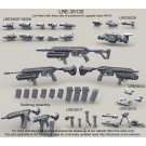 Heckler & Koch HK416 modular assault rifle, long and short barrel with/without Redi-Mag, HK M320 Grenade Launcher Module (GLM), Supressor 
