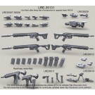 Heckler & Koch HK416 modular assault rifle with Geissele Super Modular Rail, MR 556 Long, Short barrel with/without Redi-Mag and Supressor 