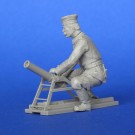 The German soldier with 9.15cm Leichter Minenwerfer System Lanz  WWI