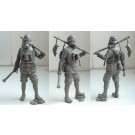 The German soldier. with gas mask and dead rats WWI