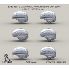 US Army ACH-MICH helmet with cover and Surefire HL1-A Helmet Light