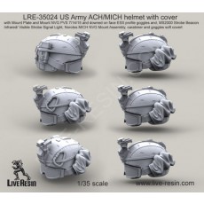 US Army ACH-MICH helmet with cover with Mount Plate and Mount NVG PVS 7-14-15 and downed on face ESS profile goggles and, MS2000 Strobe Beacon Infrared- Visible Strobe Signal Light, Norotos MICH NVG Mount Assembly, carabiner and goggles soft cover