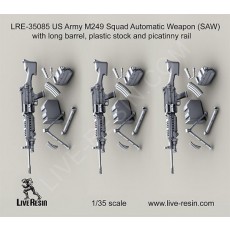 M249 Squad Automatic Weapon (SAW)  with long barrel, plastic stock and picatinny rail