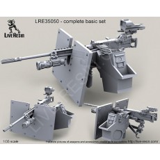 M2 Browning .50 Caliber Machine Gun on MK93 Machine Gun Mount, high adjustable pedestal and wide S.A.G. (Save-A-Gunner) armour shield and Surefire HellFighter Mount barrel bracket, Night Reaper CSWL (Crew Served Weapon Light), M2 NV sight mount and DCL401