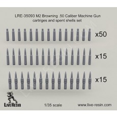 M2 Browning .50 Caliber Machine Gun cartriges and spent shells set