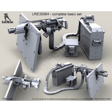 M134D Minigun with picatinny top rail on high adjustable pedestal and wide S.A.G. (Save-A-Gunner) armour shield with late barrel clamp (slotted flash supressor) and 3000 Round Vehicle Magazine with Booster Assembly and SLAB battery