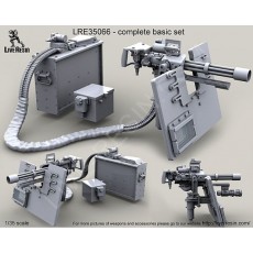 M134D Minigun with M89A Surefire HellFighter Mount Assembly on heavy pedestal and S.A.G. (Save-A-Gunner) armour shield (window variant) with late barrel clamp and 3000 Round Vehicle Magazine with Booster Assembly and SLAB battery
