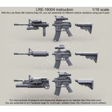 US Army M4 carbine Easy Kit, you can assemble 20 different carbine variations using just 9 parts, 1/16 scale