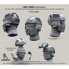 Crye Airframe helmet and choops without cover with head, 1/16 scale