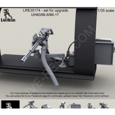 UH60/Mi-8/MI-17 Cargo Door M134D Mount. For Academy 2201 1/35 MH-60G Pave Hawk, Academy 2217 1/35 MH-60L Black Hawk Direct Action Penetrator (DAP), Trumpeter 5102 1/35 Mi-8MT/Mi-17 models
