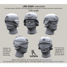 Head with balaclavas and headsets for MICH helmet