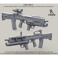L85A2 SA80 Assault Rifle with H&K M320 GLM, iron sight and ACOG scope