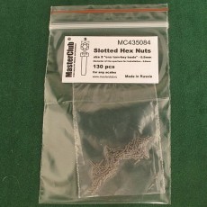  Slotted Hex Nuts, size S "on a turn-key basis" - 0.9mm; diameter of the aperture for installation-0.6mm;  130 pcs.
