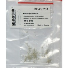 cone-head  bullet-proof rivet, diameter of the head-0.5mm; diameter of the aperture for installation-0.4mm; 180 pcs.
