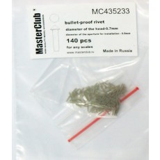 cone-head  bullet-proof rivet, diameter of the head-0.7mm; diameter of the aperture for installation-0.5mm; 150 pcs.