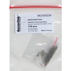 cone-head  bullet-proof rivet, diameter of the head-0.8mm; diameter of the aperture for installation-0.6mm; 140 pcs.