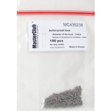 cone-head  bullet-proof rivet, diameter of the head-1.4mm; diameter of the aperture for installation-1.0mm; 100 pcs.