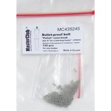 "Polish" cone-head  bullet-proof bolt, diameter of the head-0.9mm; diameter of the aperture for installation-0.7mm; 130 pcs.