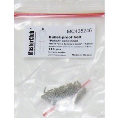 "Polish" cone-head  bullet-proof bolt, diameter of the head-1.0mm; diameter of the aperture for installation-0.7mm; 120 pcs.