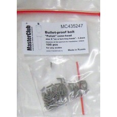 "Polish" cone-head  bullet-proof bolt, diameter of the head-1.2mm; diameter of the aperture for installation-0.4mm; 110 pcs.