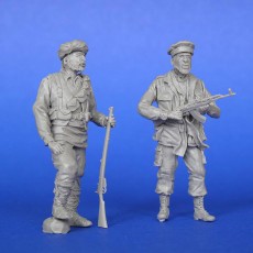The mujaheddins with AK-47 and British Lee-Enfield rifle. Afghanistan. 2 figures 
